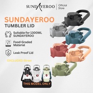 SUNDAYEROO 1300ML Tumbler Lid Cover Replacement Parts with Handle Plastic Straw High Quality Tumbler