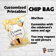 Bee Birthday Theme Chip Bag | Children's Day | Birthday Party | First Birthday | Baby | Gift for Kids