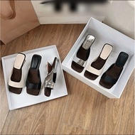 Milk shoes (Thick feet increase in Size) (New Item) Women's Square Toe Clogs, 5cm High Wedge Heel, B