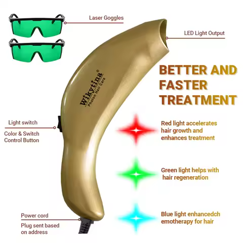 Professional Tri-Chroma Photon Hair Therapy Device LLLT Laser Hair Growth Anti-Loss Scalp Treatment 