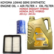 HONDA INSIGHT,JAZZ HYBRID AIR FILTER + OIL FILTER + KOYOMA 10W40 SEMI SYNTHETIC ENGINE OIL fc