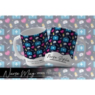 Personalized Nurse Appreciation Mug VERSION 1 | Cute Medical Icons Personalized Nurse Mug