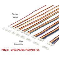 PH2.0 Mini Micro JST 2.0 PH Cable PH-2.0 Connector Pitch 2.0mm 2 to 10 Pin Male Female Plug Wires So