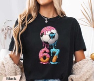 Soccer Drip Number 67 Boys Soccer Player 67 T-Shirt Dripping Soccer Number Gift Cool Sports Kid Grap