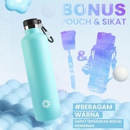 FJbottle - Stainless Steel Drinking Bottle with Carabiner 1 Liter Non