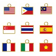MYSHAPE Country Flag 10*6.6mm Charms Malaysia Philippines USA Stainless Steel Pendant Fashion Jewelr