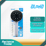 Alpha Heater Accessories Shower Head 5 Way Spray Gen 12/ 3 Way Spray Gen 9/ Stop Valve  Gen C/ Showe