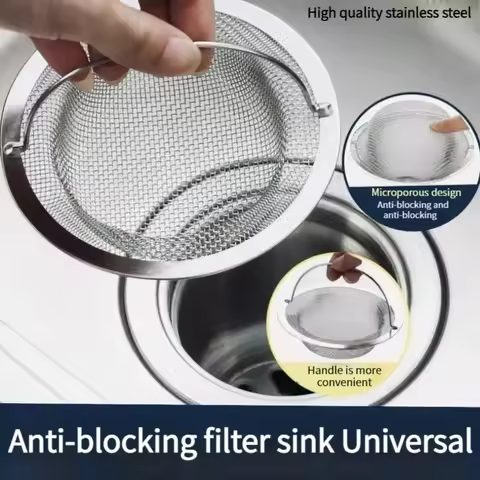 Kitchen Sink Filter Net with Slag Screen Cap, Bathroom Anti Clogging Filter Net, Hair Catcher Strain