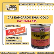Cat Besi Anti Karat Tahan Panas Warna Gold Emas Ukuran Kecil 100 ml CAT KANGAROO EMAS GOLD KECIL