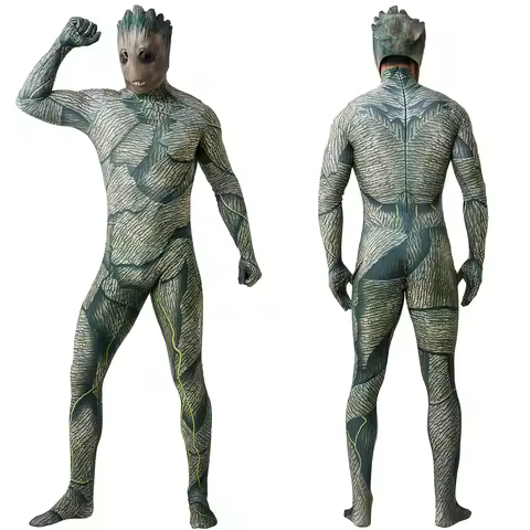 Guardians of the Galaxy Cosplay Groot Costume Superhero Groot Man 3D Printed Spandex Zentai Bodysuit