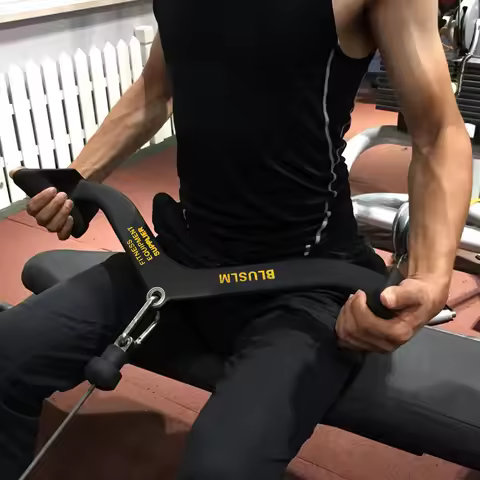 Home Gym Fitness Lat Pull Down Handle Grip For Training Biceps Triceps Back Muscle Workout T-bar V-b