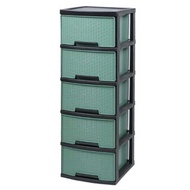 Fully Assembled - 5 Tier Plastic Cabinet / Plastic Drawer / Clothes Organization Rak Almari Plastik 