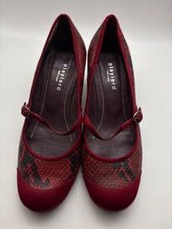 Playlord 紅色蛇紋高跟鞋