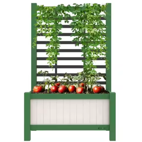 Raised Garden Bed Outdoor Cedar Wooden Planter Boxes with Trellis 17.7 L x 16.1 W x 27.6 H Raised Pl