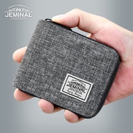 Men's Canvas Minimalism Zipper Short Small Wallet Short Wallet Men's Boys Boys Student Coin Purse Small Cloth Wallet