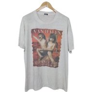 เสื้อยืดแขนสั้นสไตล์ย้อนยุคสไตล์อเมริกัน Vintage Van Halen ทรงหลวม ผ้าคอตตอน สำหรับผู้ชาย ฤดูร้อน 20