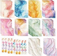 Inodiref Set of 160 Letter Paper with Envelopes, 50 A5 Watercolour Lined and 50 Envelopes, Colourful