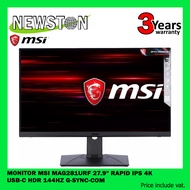 MONITOR (จอมอนิเตอร์) MSI MAG281URF - 27.9" RAPID IPS 4K USB-C HDR 144Hz G-SYNC-COM