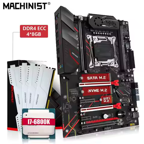 MACHINIST X99 Motherboard Set Kit Xeon I7 6800K CPU Processor 4x8GB DDR4 2133mhz RAM Support M.2 Nve