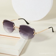 Fashion Frameless Oval Sunglasses Ocean Lens Sunglasses Women Sunglasses