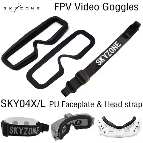 Skyzone SKY04X/L FPV Goggles Head Strap Faceplate Mask PU Pad w/Magic Stick Loop Tape for Racing Dro