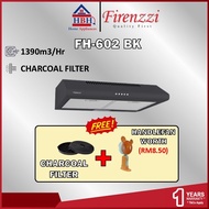 (FREE SHIPPING) Firenzzi 60cm FH-602 BK Dual Motor Quiet Slim Cooker Kitchen Hood FH602BK FH602 (139