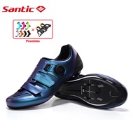 Santic Men Road Bike Shoes Carbon Fiber Professional Racing Shoes Road Bicycle Super Light Self-locking Cycling Shoes Breathable Bicycle Shoes for Men S20018