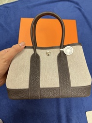 Hermes Neo Garden Party 帆布拼皮手袋