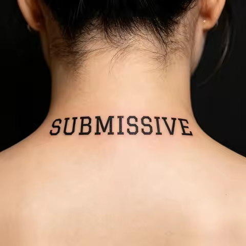 8×4cm SUBMISSIVE Letter Temporary Tattoo 5Pcs/Set Minimalist English Word Body Art Waterproof Tattoo
