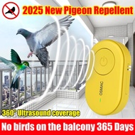 【All run away in one second】Ultrasonic bird repellent outdoor Dual speakers 720°AI automatic frequen