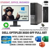Dell Optiplex 3020 SFF - Intel i3/i5/i7 4th gen  -  16GB RAM - 480GB SSD -WINDOWS 10 MICROSOFT WORDS
