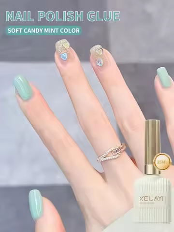 1pc 15ML Candy Mint Green Gel Nail Polish For Summer For Nail Art Decoration In Nail Salons Soak Off