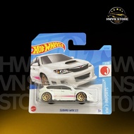 Hotwheels Card Short Subaru WRX STI model car white