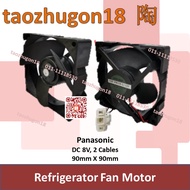 Panasonic DC 8V 2 Cables 90mm Fridge Refrigerator Peti Sejuk Fan Motor 2 Wire