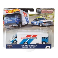 โมเดลรถเหล็ก Hot wheels TEAM TRANSPORT #9 71 DATSUN 510  FLEET FLYER รถสไลด์ hotwheels
