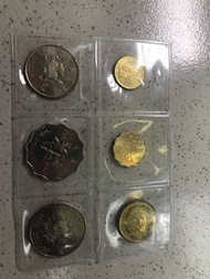 1997 年 香港回歸紀念幣，1亳到5圓