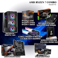AMD Ryzen 7 Gaming PC (Ryzen 7 3700X,3800X,5800X/B550/16GB/512GB/GTX1660 Super/RGB Case/700W)