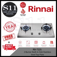 Rinnai 2 burner Stainless Steel gas hob RB722S *FREE INSTALLATION ONLINE EXCLUSIVE * 1 YEAR WARRANTY