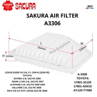 SAKURA AIR FILTER A-3306 TOYOTA Estima ACR50 ACR55  ,ALPHARD,VELLFIRE 3.5L 2GR-FE Estima ACR50 ACR55