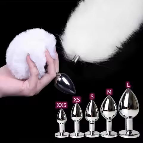 Exotic Anue Plug Toys with Separable Fox Tail Metal Butt Plug for Couple Women Anal Games Rabbit Cos