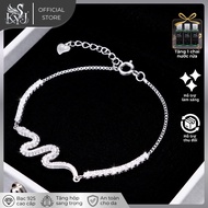 Silver Snake Bracelet for Women with Curved Design and Silver Stone S926 Code LT001 Luxurious Sparkl