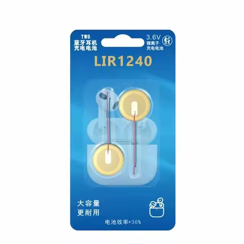 2-10PCSLIR1240 With Line Lithium Battery For Bluetooth Headset Mouse Welding Wire 3.6v Rechargeable 