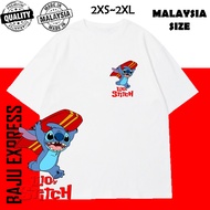 <TSHIRT WOMEN MEN> LILO AND STITCH T SHIRT DISNEY 100% COTTON ANIME T-SHIRT LELAKI PEREMPUAN BAJU LE