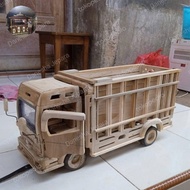 truk oleng kayu jati mainan mobil mainan truk kayu