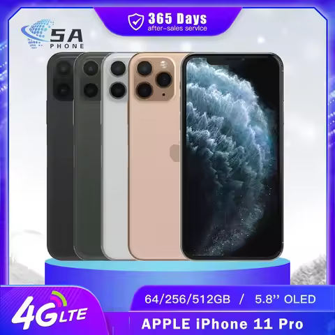 Original Apple iPhone 11 Pro 4G LTE Mobile Phone NFC 64/256/512GB Face ID 5.8" 12MP 4K@60fps A13 Bio
