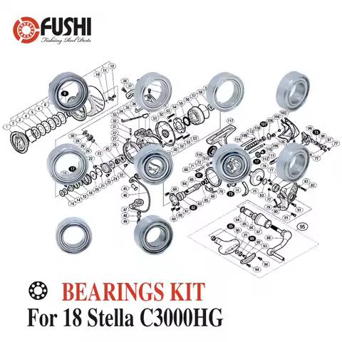 Fishing Reel Stainless Steel Ball Bearings Kit For Shimano 14 Stella C3000HG / 03446 Spinning reels 