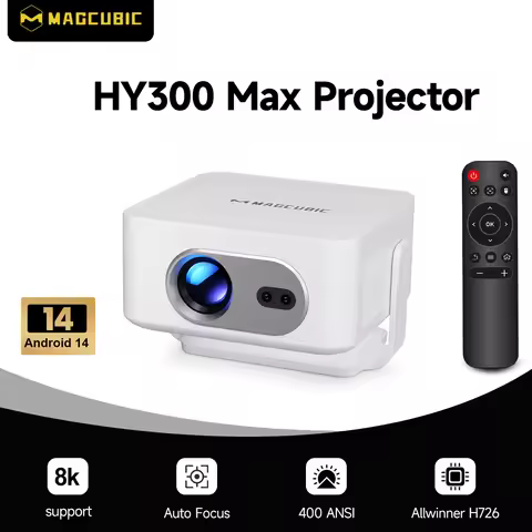 Magcubic 8K Native 4K Projector 400ANSI 14 Android Auto Focus Portable Outdoor HY300Max with Wifi6 B