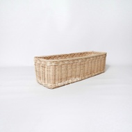 Natural Rectangular Rattan Basket 34x12x10