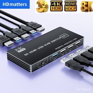 HDMI 2.1 KVM Switch 4k 120Hz with B Dual port B 8K HDMI KVM Switch HDMI 2.1 Hub Switcher 4K 60Hz HDMI Switch KVM B