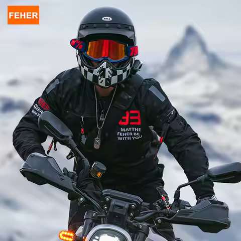 FEHER Men's Bomber Jacket All Seasons Waterproof Windproof Wear-resistant for Motorcycle Riding & Da